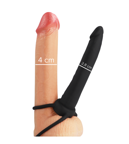 MYTHOLOGY - GODE ANAL COBI ONYX AVEC ANNEAU DE BITE ET TESTICULE 13 CM EN SILICONE