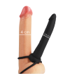 MYTHOLOGY - GODE ANAL COBI ONYX AVEC ANNEAU DE BITE ET TESTICULE 13 CM EN SILICONE