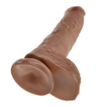 KING COCK - PÉNIS RÉALISTE AVEC BOULES 19.8 CM CARAMEL