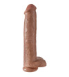 KING COCK - PÉNIS RÉALISTE AVEC BOULES 34.2 CM CARAMEL