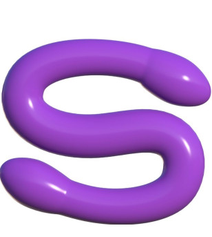 CLASSIX - GODE DOUBLE FLEXIBLE 43,7 CM VIOLET