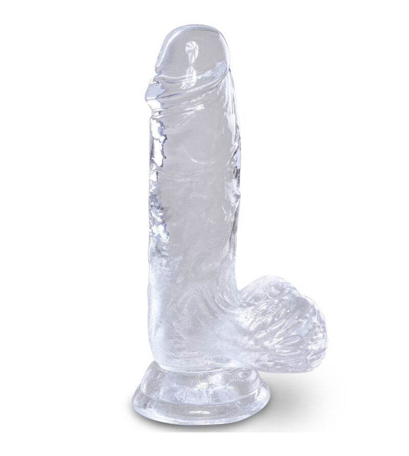 KING COCK - CLEAR PÉNIS RÉALISTE AVEC BOULES 10.1 CM TRANSPARENT