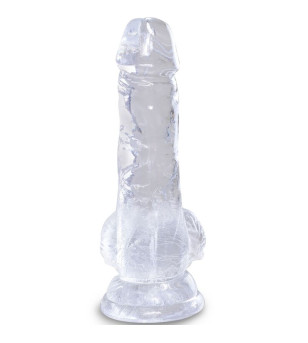 KING COCK - CLEAR PÉNIS RÉALISTE AVEC BOULES 10.1 CM TRANSPARENT