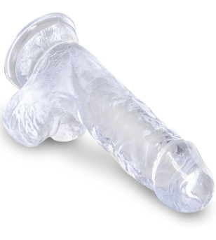 KING COCK - CLEAR PÉNIS RÉALISTE AVEC BOULES 10.1 CM TRANSPARENT