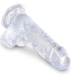 KING COCK - CLEAR PÉNIS RÉALISTE AVEC BOULES 10.1 CM TRANSPARENT