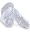 KING COCK - CLEAR PÉNIS RÉALISTE AVEC BOULES 10.1 CM TRANSPARENT