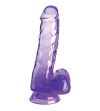KING COCK - CLEAR PÉNIS RÉALISTE AVEC BOULES 13.5 CM VIOLET
