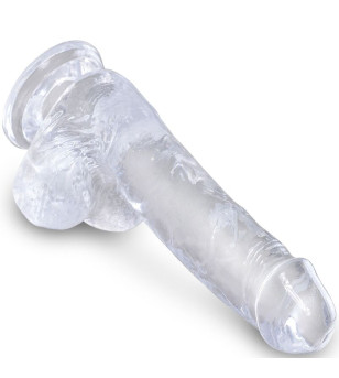 KING COCK - CLEAR PÉNIS RÉALISTE AVEC BOULES 13.5 CM TRANSPARENT