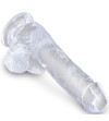 KING COCK - CLEAR PÉNIS RÉALISTE AVEC BOULES 13.5 CM TRANSPARENT