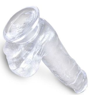 KING COCK - CLEAR PÉNIS RÉALISTE AVEC BOULES 13.5 CM TRANSPARENT