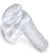 KING COCK - CLEAR PÉNIS RÉALISTE AVEC BOULES 13.5 CM TRANSPARENT