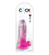 KING COCK - CLEAR PÉNIS RÉALISTE AVEC BOULES 15.2 CM ROSE