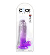 KING COCK - CLEAR PÉNIS RÉALISTE AVEC BOULES 15.2 CM VIOLET