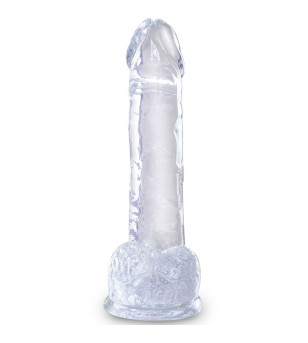 KING COCK - CLEAR PÉNIS RÉALISTE AVEC BOULES 15.2 CM TRANSPARENT