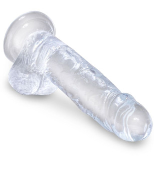 KING COCK - CLEAR PÉNIS RÉALISTE AVEC BOULES 15.2 CM TRANSPARENT