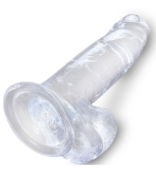 KING COCK - CLEAR PÉNIS RÉALISTE AVEC BOULES 15.2 CM TRANSPARENT