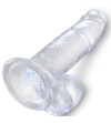 KING COCK - CLEAR PÉNIS RÉALISTE AVEC BOULES 15.2 CM TRANSPARENT