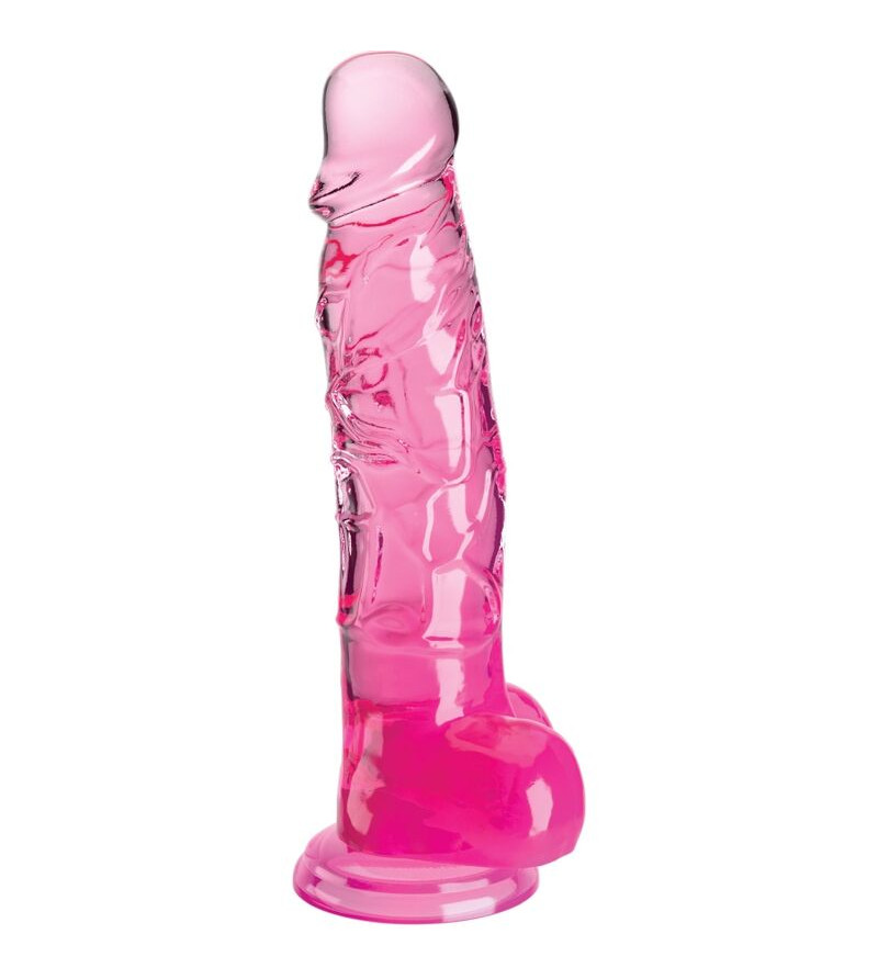 KING COCK - CLEAR PÉNIS RÉALISTE AVEC BOULES 16.5 CM ROSE