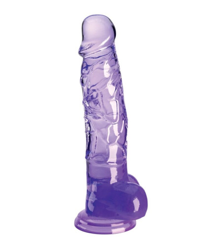 KING COCK - CLEAR PÉNIS RÉALISTE AVEC BOULES 16.5 CM VIOLET