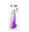 KING COCK - CLEAR PÉNIS RÉALISTE AVEC BOULES 16.5 CM VIOLET