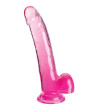 KING COCK - CLEAR GODE AVEC TESTICULES 20.3 CM ROSE