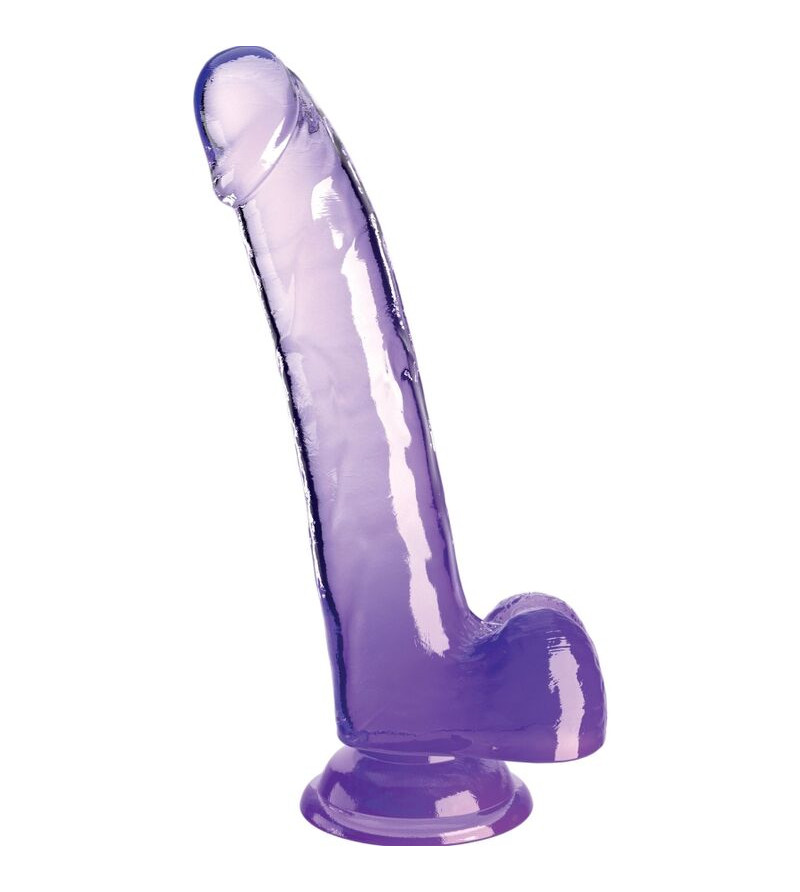 KING COCK - CLEAR GODE AVEC TESTICULES 20.3 CM VIOLET