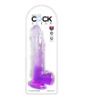 KING COCK - CLEAR GODE AVEC TESTICULES 20.3 CM VIOLET