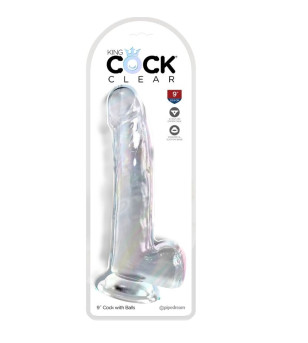 KING COCK - CLEAR GODE AVEC TESTICULES 20.3 CM TRANSPARENT