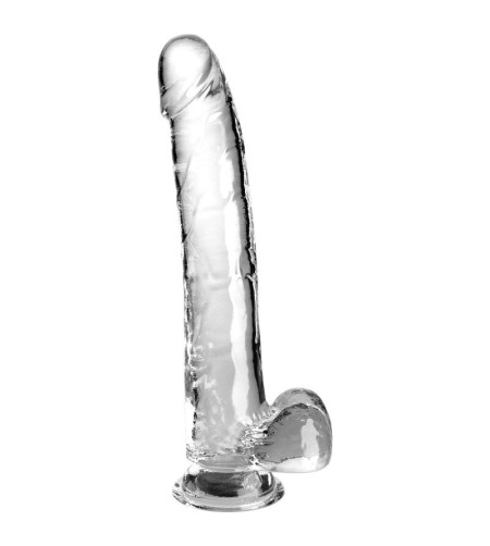 KING COCK - CLEAR GODE AVEC TESTICULES 24.8 CM TRANSPARENT