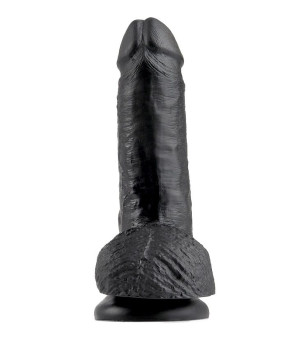 KING COCK - 7 GODE NOIR AVEC BOULES 17.8 CM