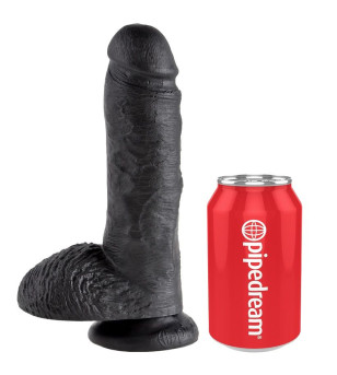 KING COCK - 8 GODE NOIR AVEC BOULES 20.3 CM