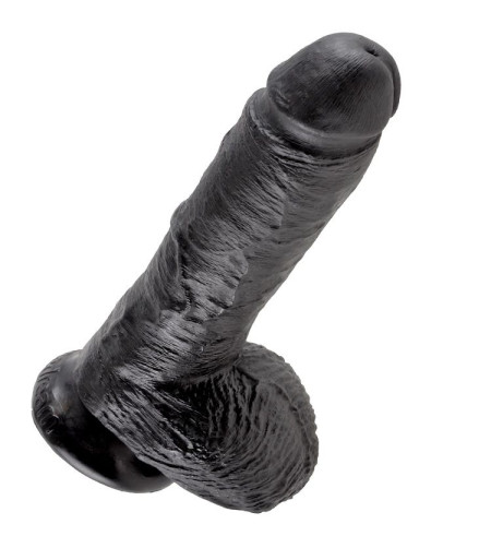 KING COCK - 8 GODE NOIR AVEC BOULES 20.3 CM