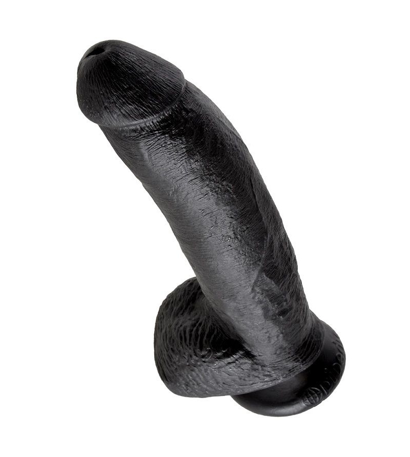 KING COCK - 9 GODE NOIR AVEC BOULES 22.9 CM