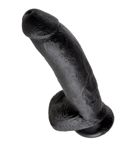 KING COCK - 9 GODE NOIR AVEC BOULES 22.9 CM