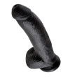 KING COCK - 9 GODE NOIR AVEC BOULES 22.9 CM