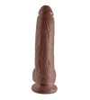 KING COCK - 9 GODE MARRON AVEC BOULES 22.9 CM