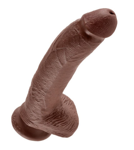 KING COCK - 9 GODE MARRON AVEC BOULES 22.9 CM