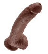 KING COCK - 9 GODE MARRON AVEC BOULES 22.9 CM