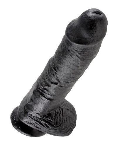 KING COCK - 10 GODE NOIR AVEC BOULES 25.4 CM