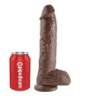 KING COCK - 10 GODE MARRON AVEC BOULES 25.4 CM