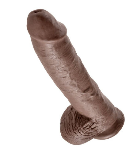 KING COCK - 10 GODE MARRON AVEC BOULES 25.4 CM