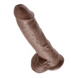 KING COCK - 10 GODE MARRON AVEC BOULES 25.4 CM