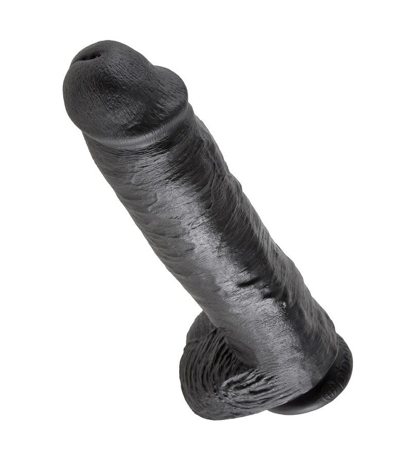 KING COCK - 11 GODE NOIR AVEC BOULES 28 CM