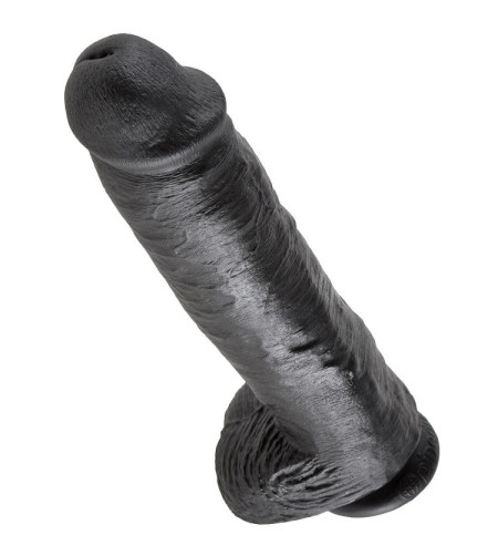 KING COCK - 11 GODE NOIR AVEC BOULES 28 CM