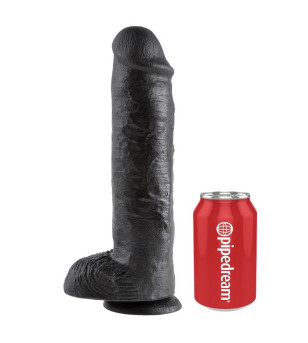 KING COCK - 11 GODE NOIR AVEC BOULES 28 CM