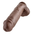 KING COCK - 11 GODE MARRON AVEC BOULES 28 CM