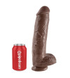 KING COCK - 11 GODE MARRON AVEC BOULES 28 CM