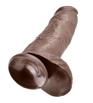 KING COCK - 12 GODE MARRON AVEC BOULES 30.48 CM