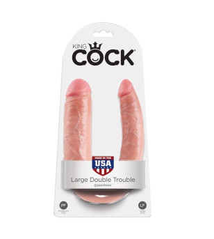 KING COCK - GODE DOUBLE PÉNÉTRATION 17.8 CM NATUREL