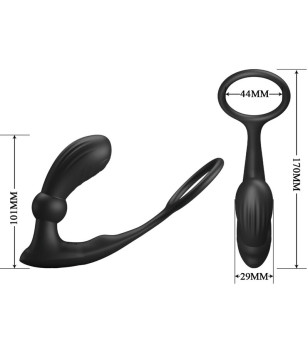 PRETTY LOVE - ANNEAU ANAL ET VIBRATEUR WARREN NOIR